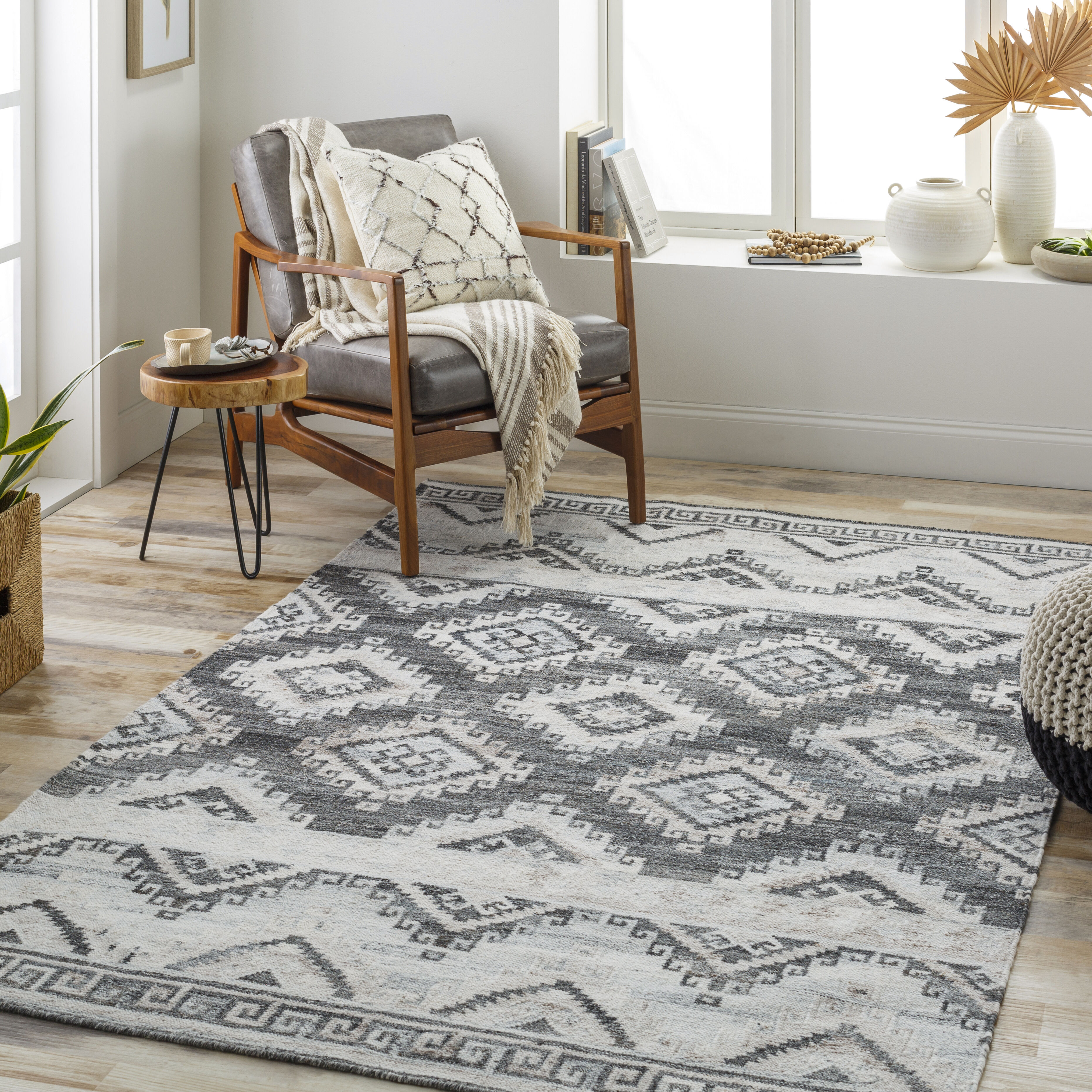 Alyssa 90 X 60 inch Light Grey Rug, Rectangle