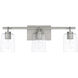 Greyson 3 Light 25 inch Brushed Nickel Vanity Light Wall Light