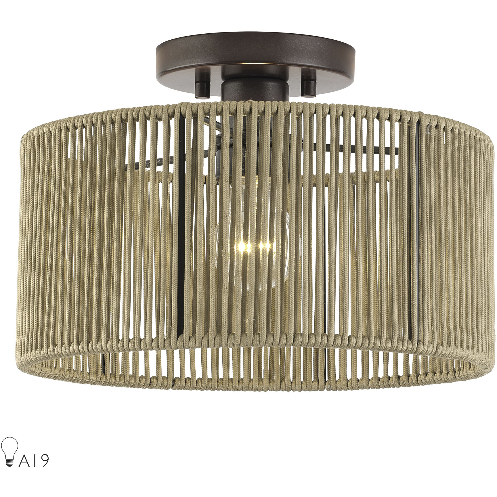 Acordia 1 Light 12 inch English Bronze Semi Flush Mount Ceiling Light, Medium