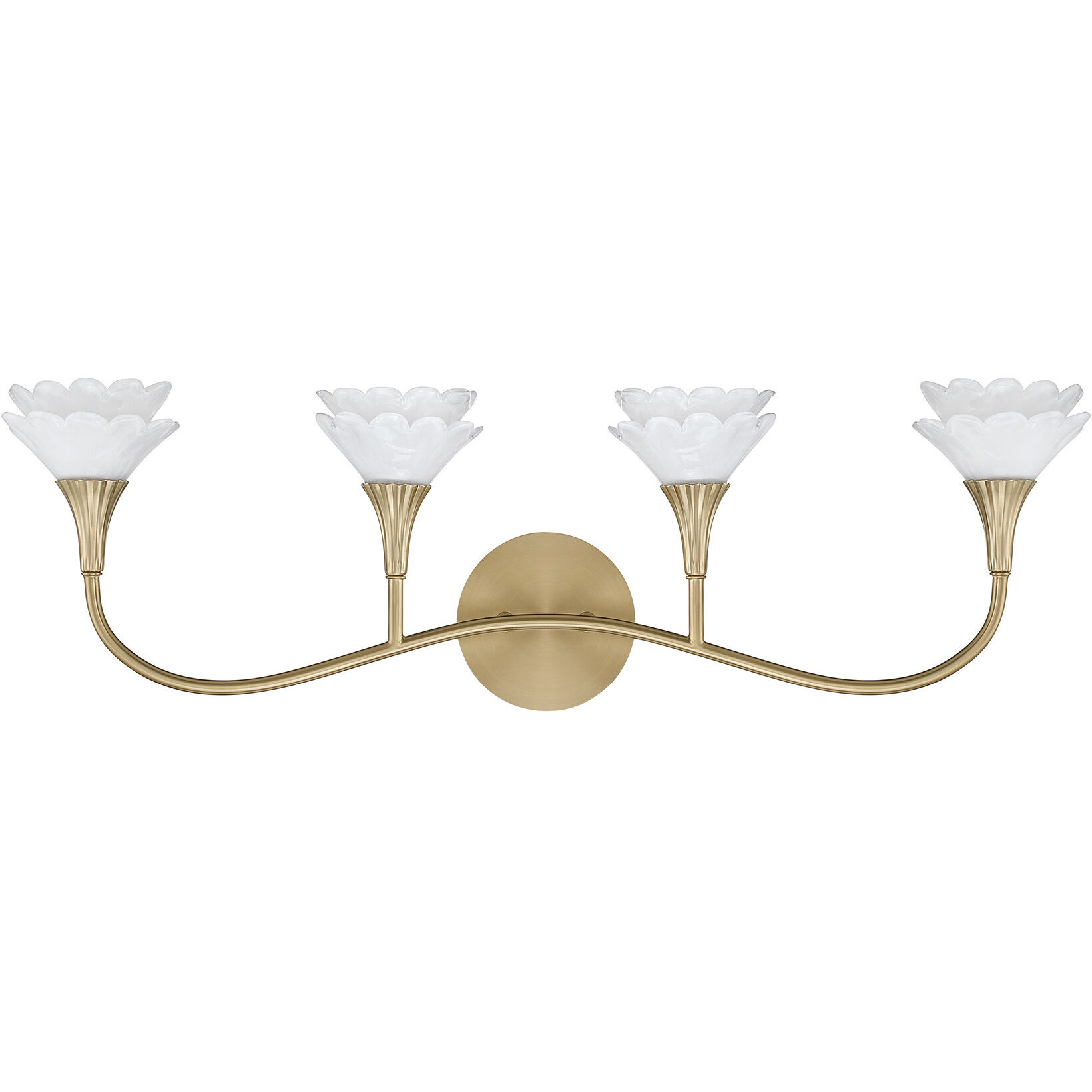 Florena 4 Light 30.5 inch Noble Brass Bathroom Vanity Light Wall Light