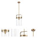 Restoration Pilaster LED 9.38 inch Brushed Brass Mini Pendant Ceiling Light, Restoration