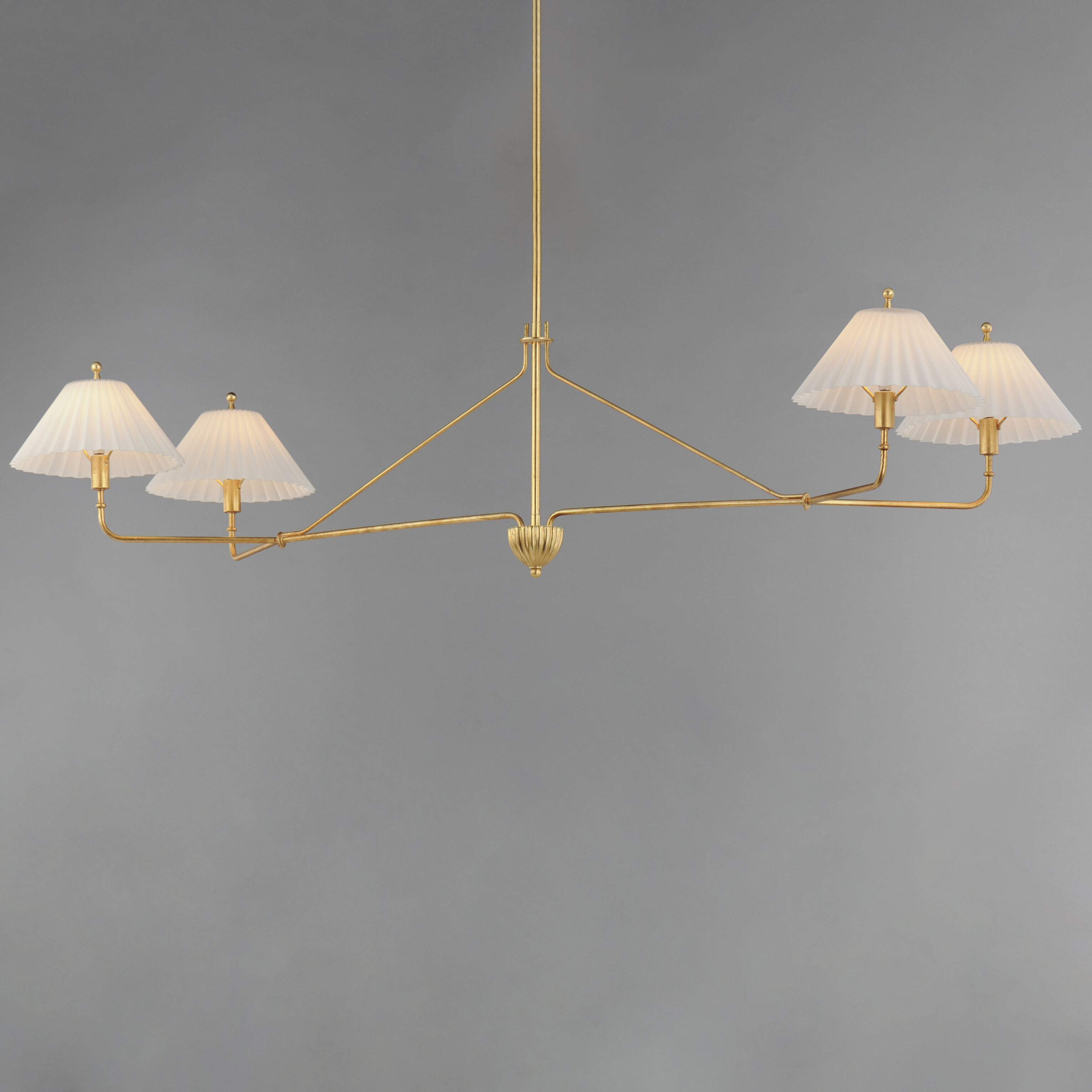 Kismet 4 Light 60.25 inch Gold Leaf Linear Pendant Ceiling Light