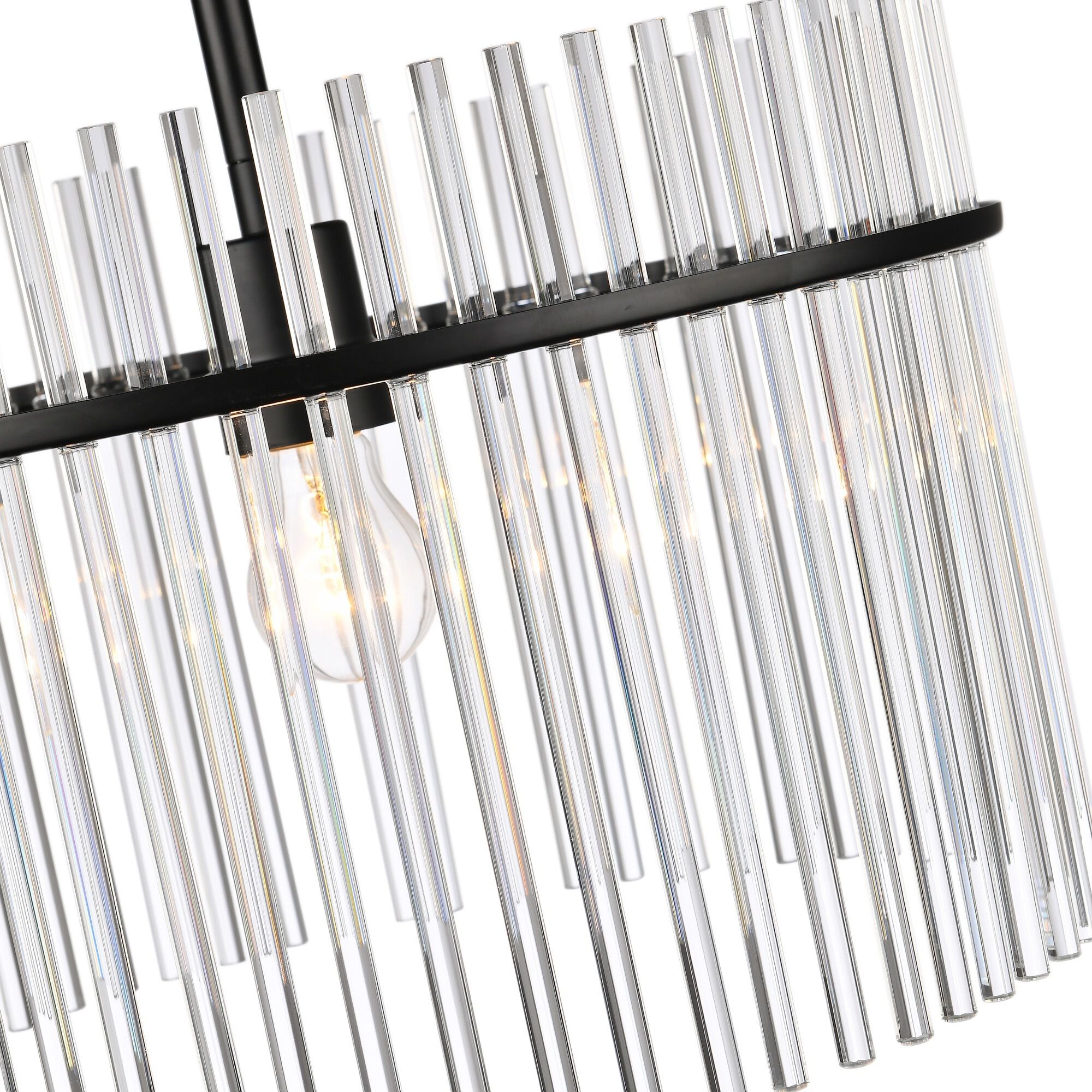 Ava 1 Light 15.7 inch Black Semi Flush Mount Ceiling Light