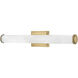 Lisa McDennon Devon LED 25.75 inch Lacquered Brass Bath Light Wall Light in Etched Opal, 40W, 2900K, Linear, Sconce