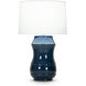 Peterson 28 inch 150.00 watt Dark Blue Crackle Table Lamp Portable Light