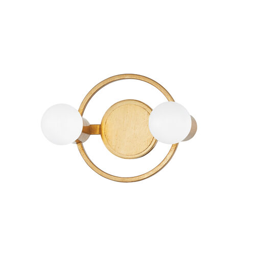 Hope 2 Light 11.5 inch Gold Leaf Bath And Vanity Wall Light