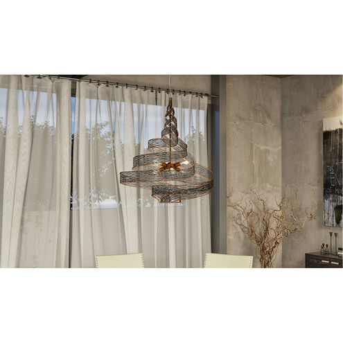 Flow 6 Light 26 inch Hammered Ore Pendant Ceiling Light