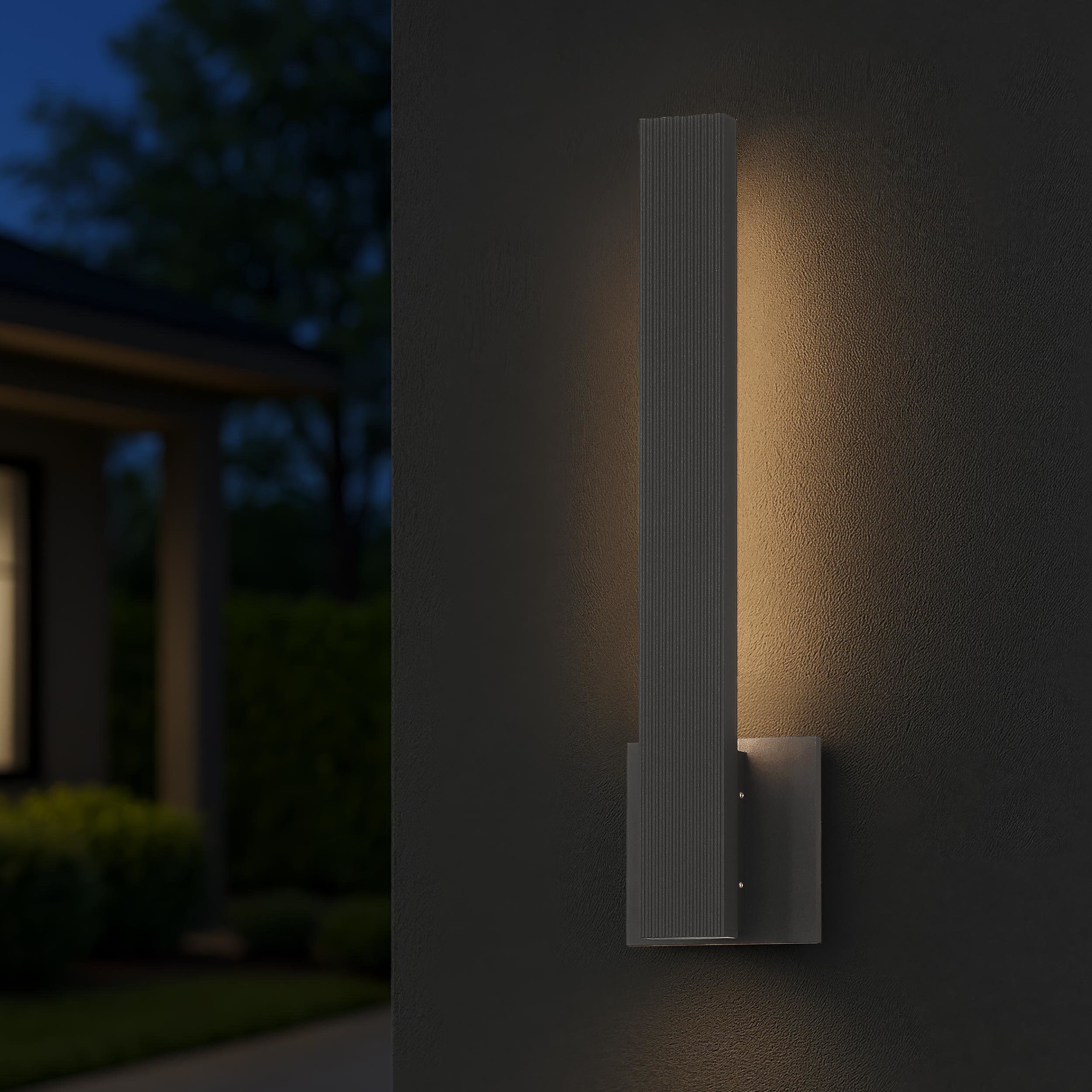 Enso LED 4.5 inch Textured Black Outdoor Wall