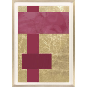 Gold Colorblock Pink and Metallic Framed Art