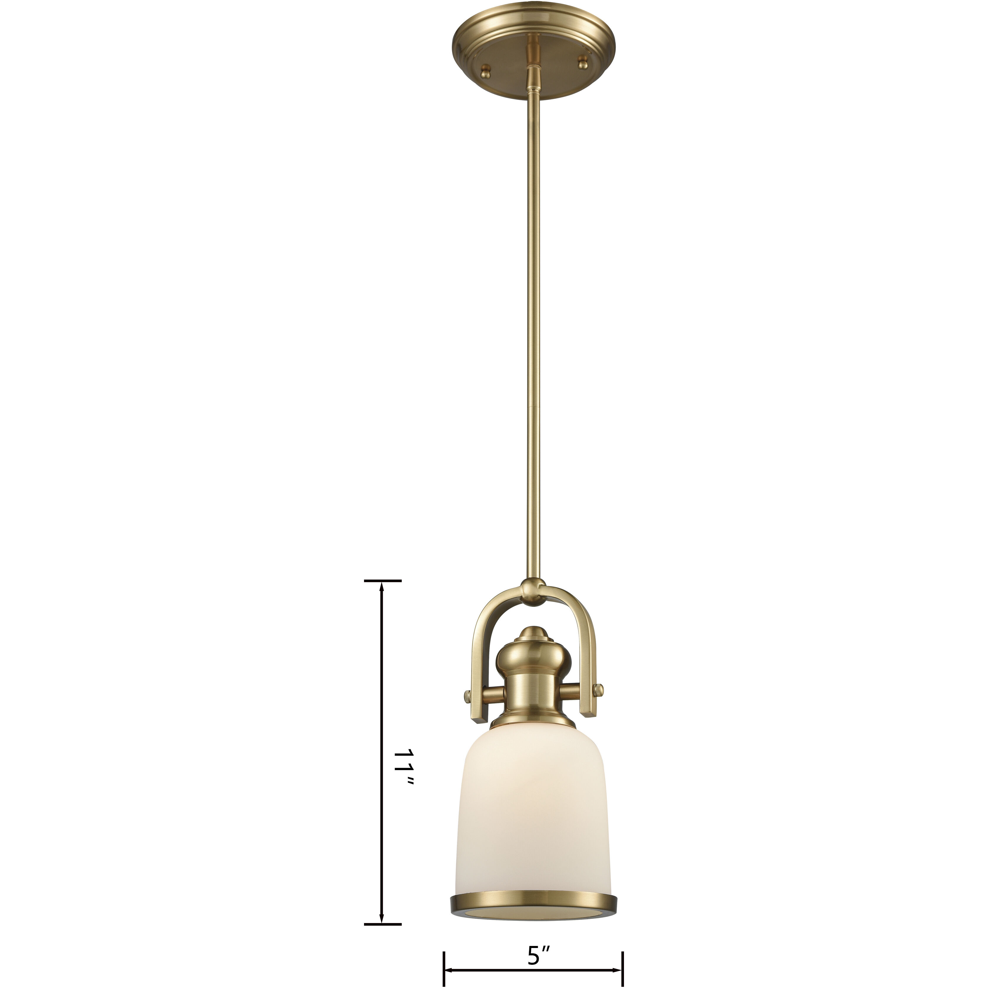 Brooksdale 1 Light 5 inch Satin Brass Mini Pendant Ceiling Light