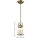 Brooksdale 1 Light 5 inch Satin Brass Mini Pendant Ceiling Light