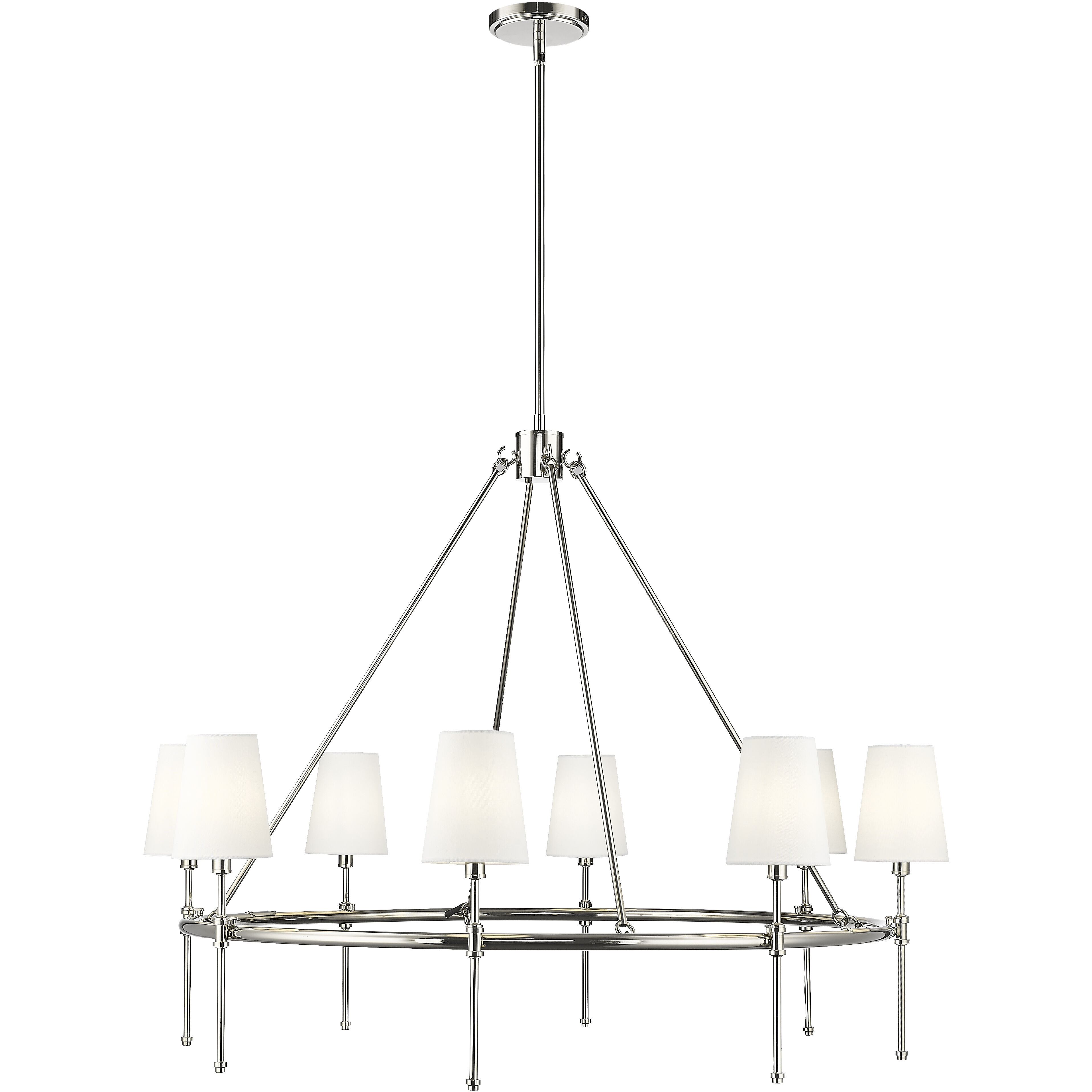 Adorra 8 Light 40 inch Polished Nickel Chandelier Ceiling Light