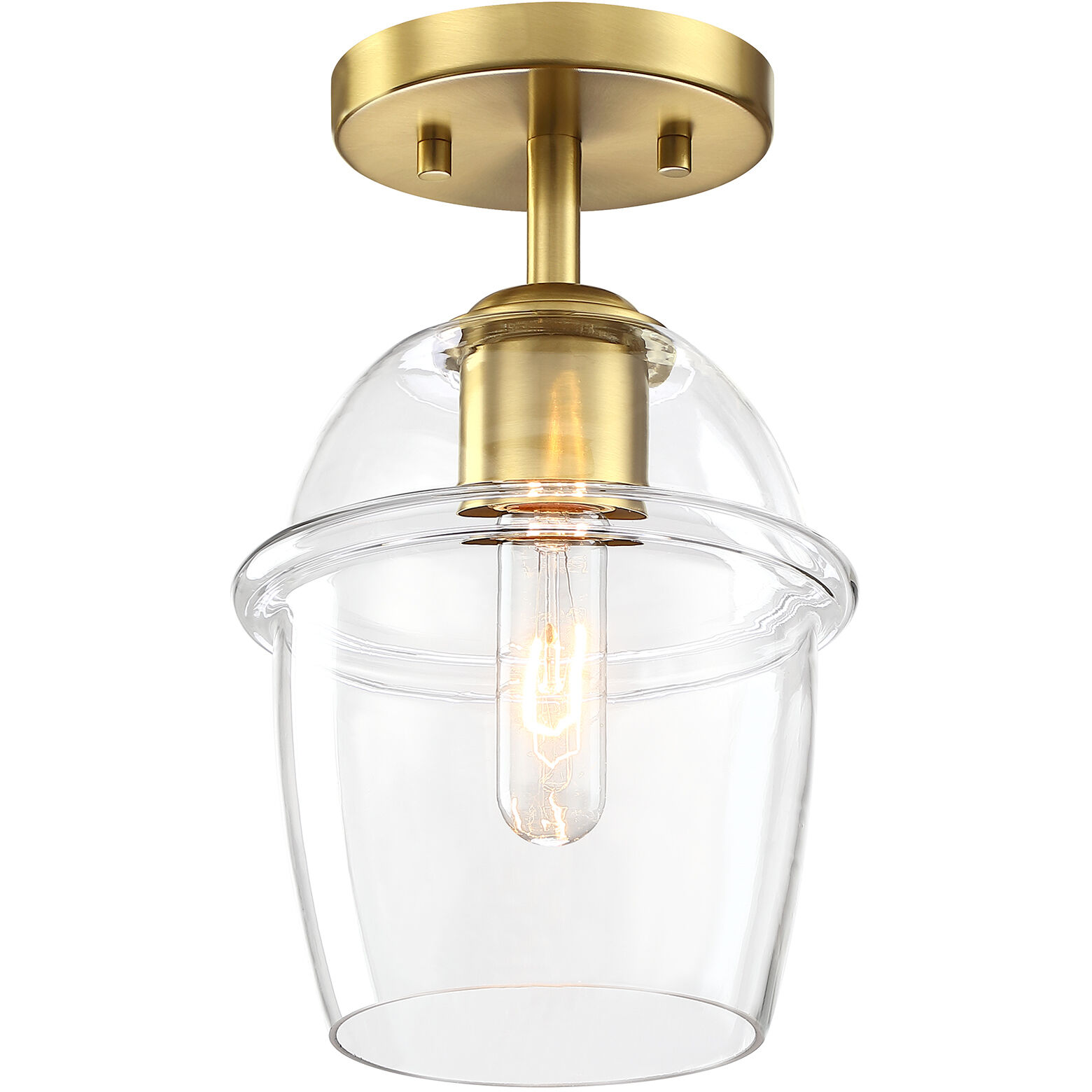 Summer Jazz 1 Light 7 inch Brushed Gold Semi Flush Mount Ceiling Light