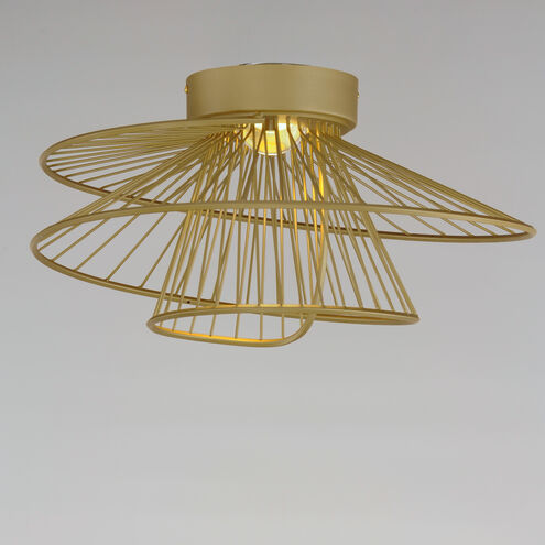 Zeta LED 20 inch Natural Aged Brass Flush Mount Ceiling Light