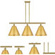 Ballston Cone 3 Light 39 inch Satin Gold Island Light Ceiling Light