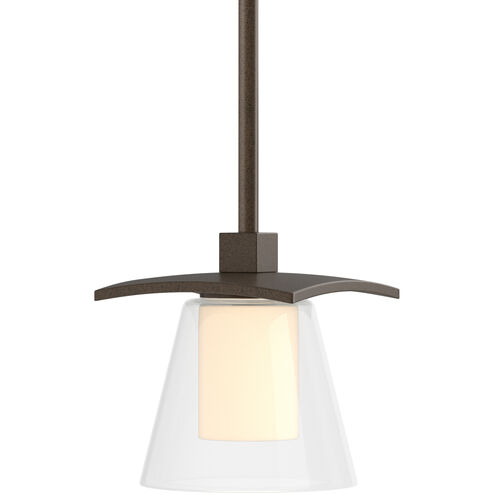 Wren 1 Light 5.1 inch Bronze Mini Pendant Ceiling Light in Clear with Opal