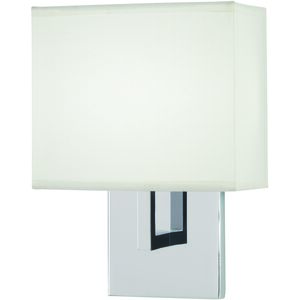 GK LED 8 inch Chrome Wall Sconce Wall Light in White Fabric