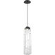 Ledgestone LED 6 inch Matte Black Pendant Ceiling Light in Clear Ledgestone, 2700K LED