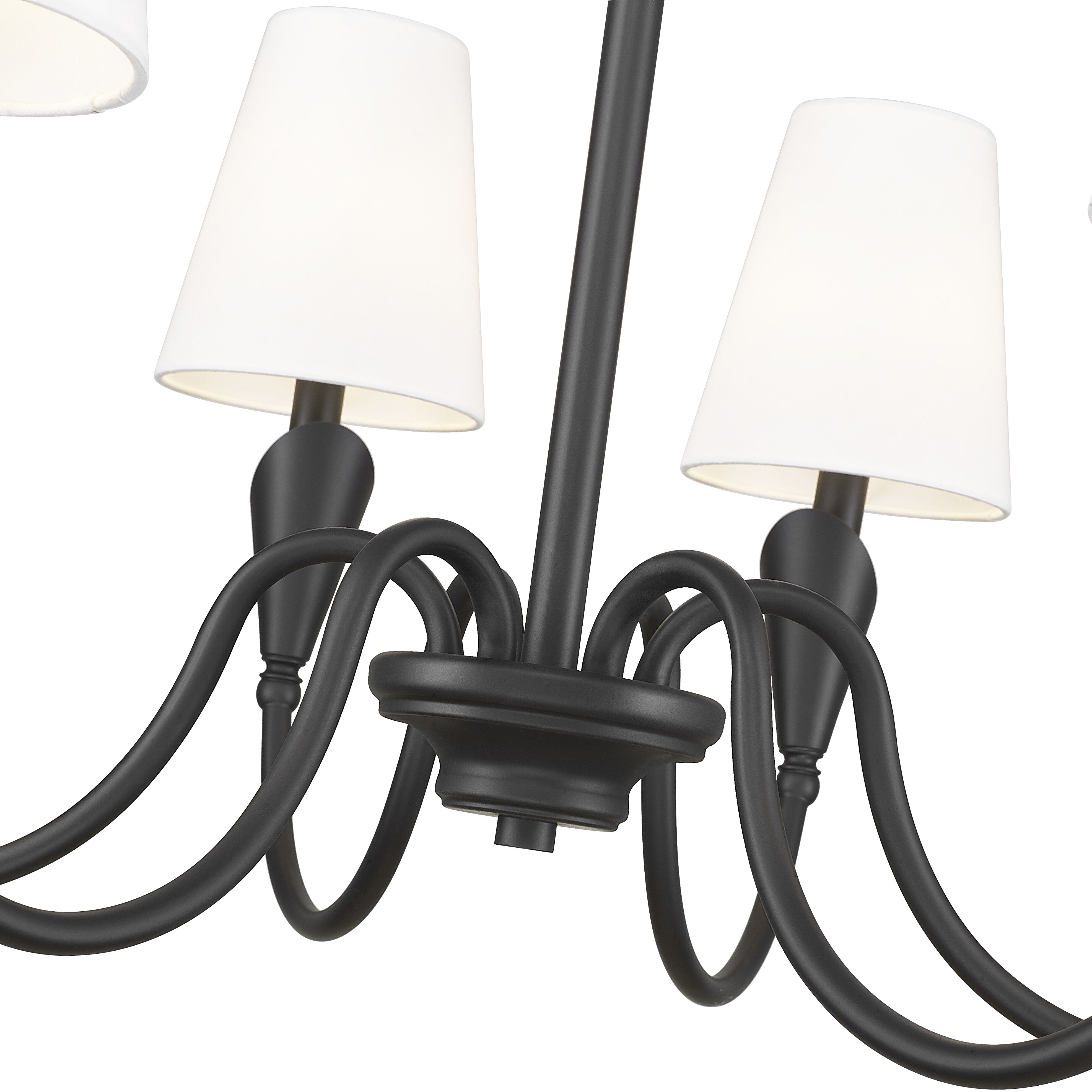 Claudelle 6 Light 32 inch Matte Black Chandelier Ceiling Light