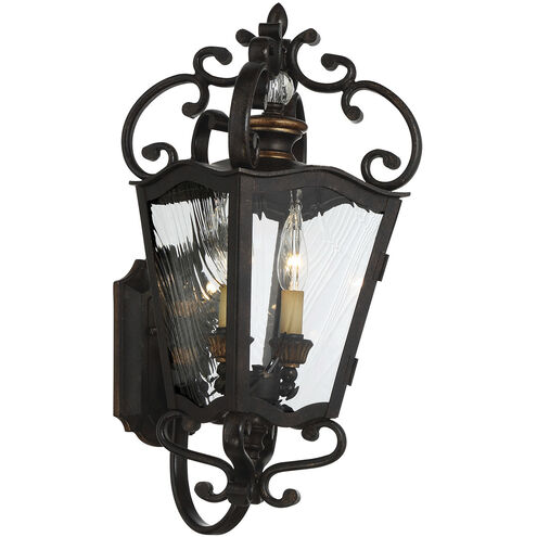 Great Outdoors Brixton Ivy 2 Light 9 inch Terraza Village Aged Patina Outdoor Lantern