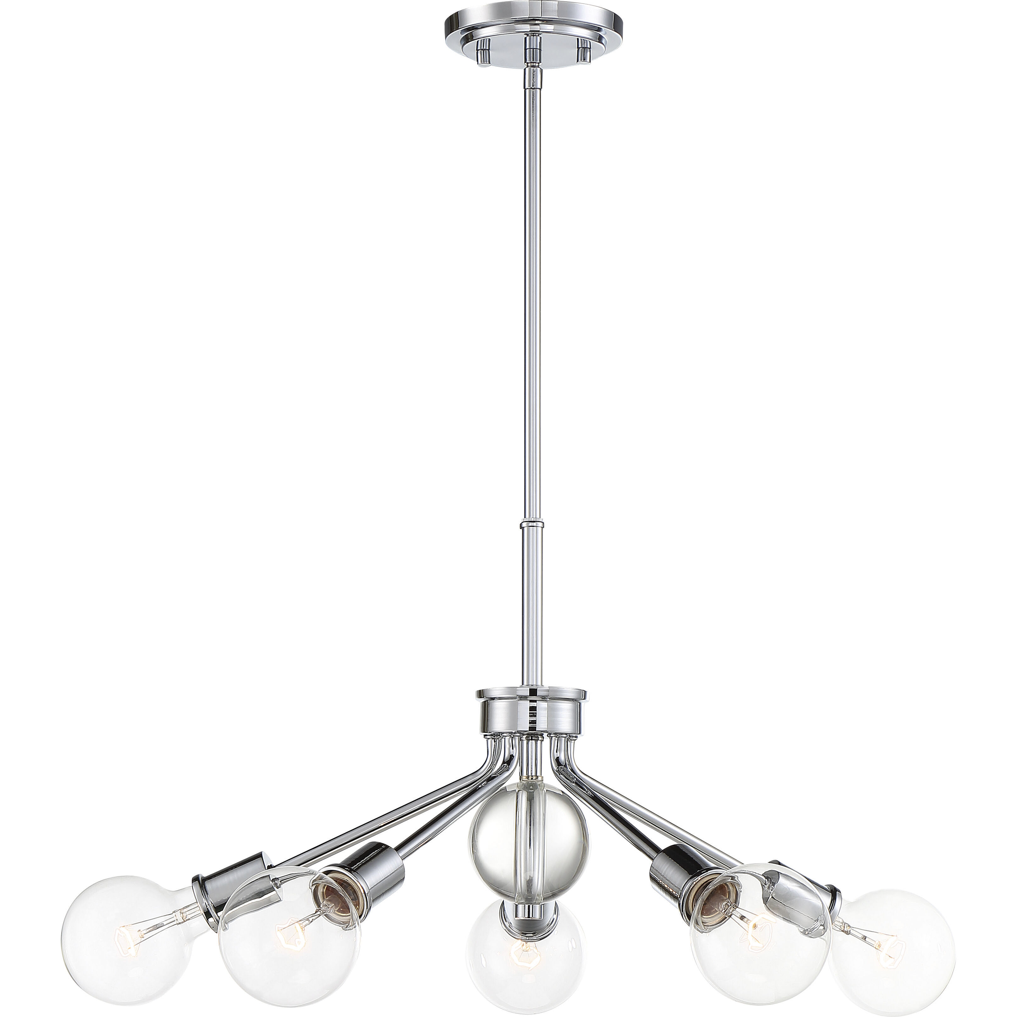 Bounce 5 Light 27 inch Polished Nickel Pendant Ceiling Light