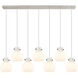 Newton Sphere 7 Light 51.75 inch Polished Nickel Linear Pendant Ceiling Light in White Glass