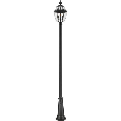 Westover 3 Light 114 inch Black Outdoor Post Mounted Fixture