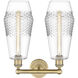 Windham 2 Light 16 inch Brushed Brass and Clear Bath Vanity Light Wall Light