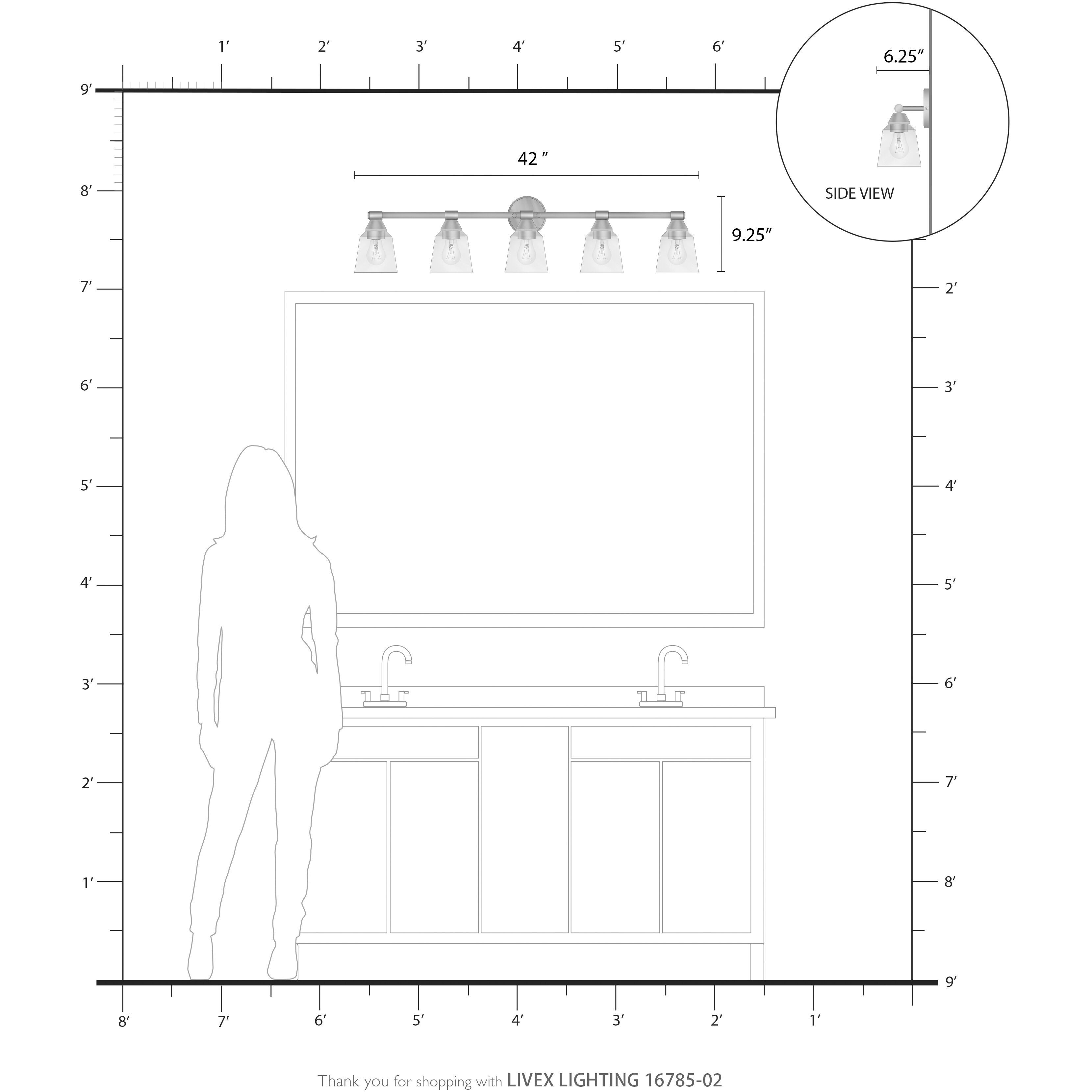 Catania 5 Light 42 inch Polished Brass Vanity Wall Sconce Wall Light, Large