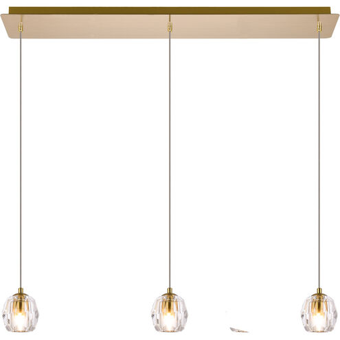 Eren 3 Light 28 inch Gold Linear Pendant Ceiling Light