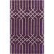 Skyline 63 X 39 inch Dark Plum/Taupe Handmade Rug