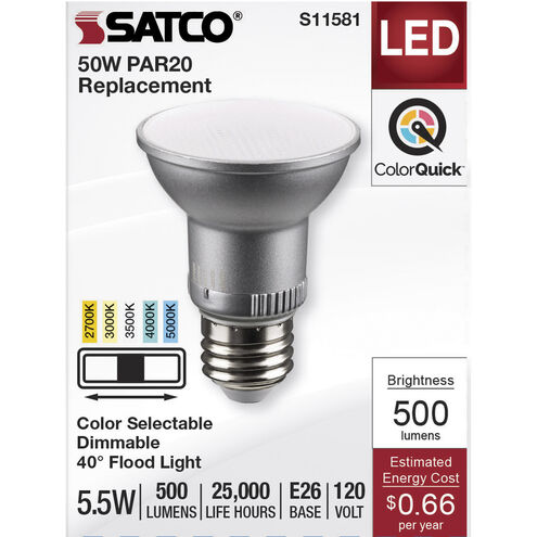 Lumos LED Medium PAR20 5.5 watt 2700K/3000K/3500K/4000K/5000K Light Bulb