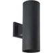 Cylinder Outdoor Wall Mount Up/Down Cylinder in Black, LED Lamping, Progress LED