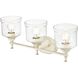 Keating 3 Light 23.88 inch Antique Ivory Vanity Light Wall Light