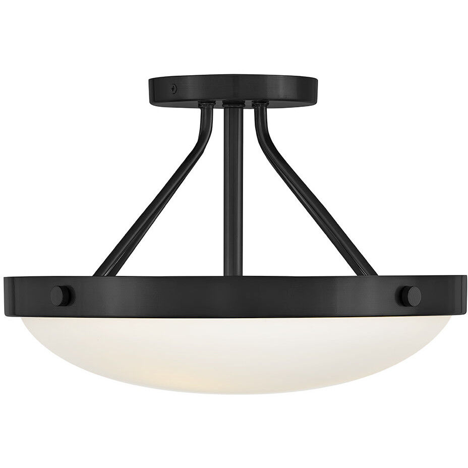 Gus 3 Light 14.5 inch Black Semi-Flush Mount Ceiling Light, Medium