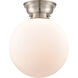 Aditi XX-Large Beacon LED 12 inch Brushed Satin Nickel Flush Mount Ceiling Light in Matte White Glass, Aditi