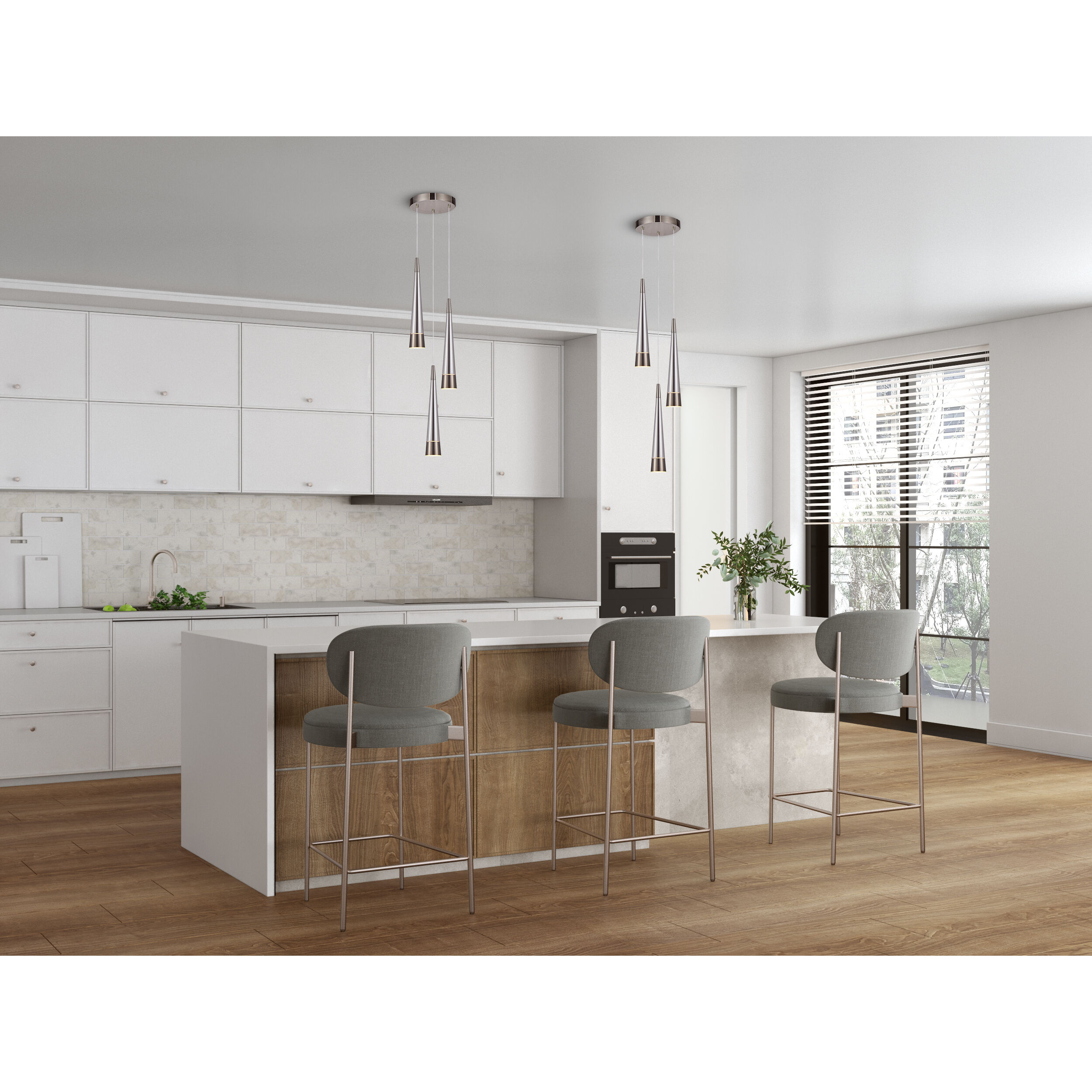 Sunnyvale LED 10 inch Pearl Black and Smoke Down Pendant Ceiling Light