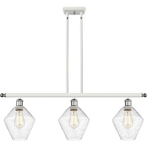Ballston Cindyrella 3 Light 36 inch White and Polished Chrome Island Light Ceiling Light in Incandescent, Seedy Glass