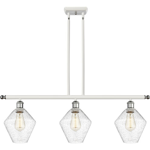 Ballston Cindyrella 3 Light 36 inch White and Polished Chrome Island Light Ceiling Light in Incandescent, Seedy Glass