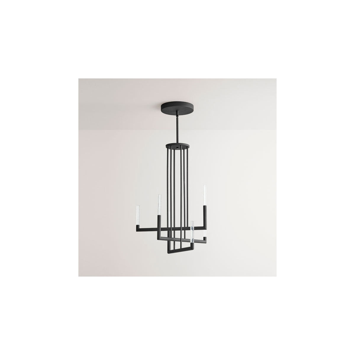 Luster LED Black Chandelier Ceiling Light