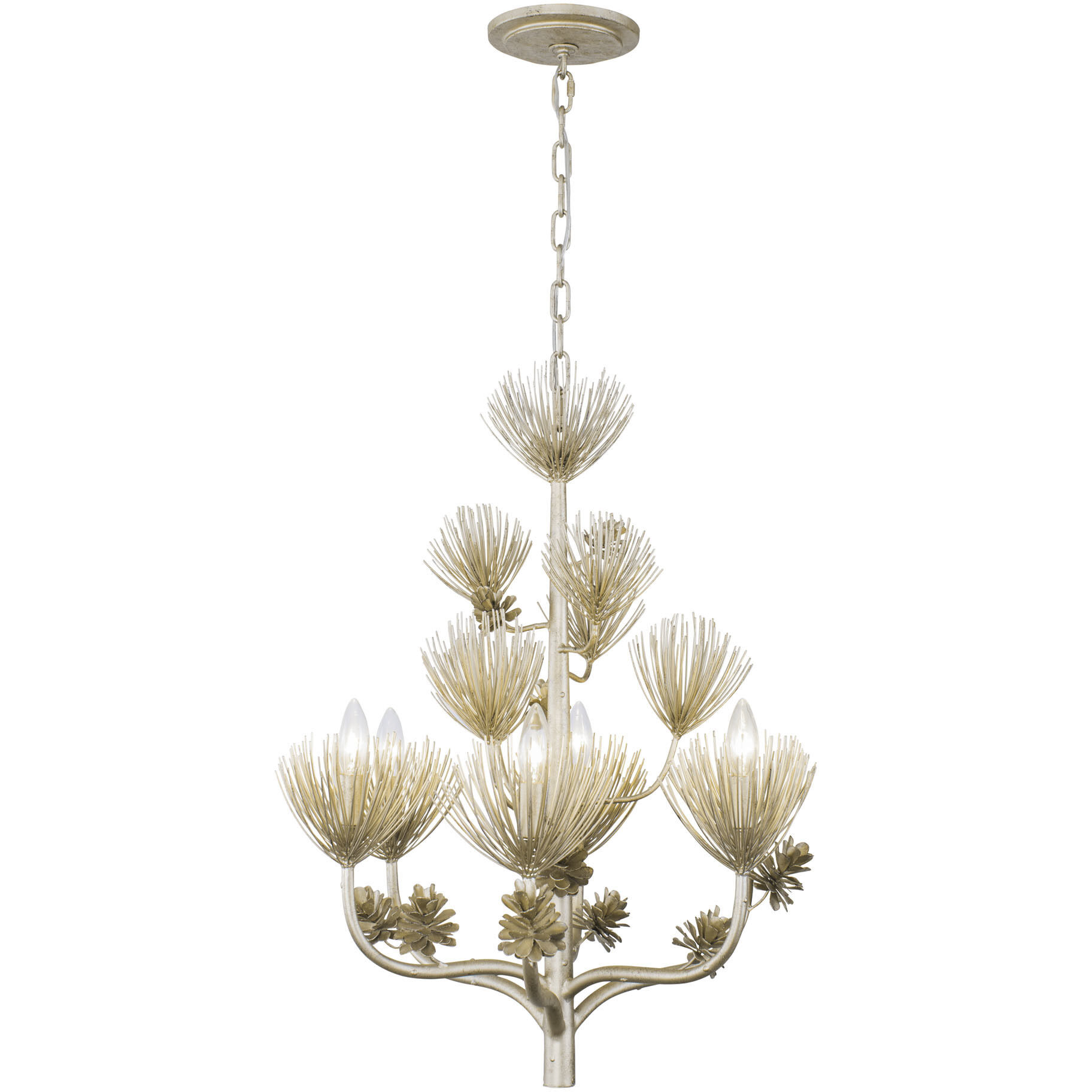 Pinion 6 Light 24 inch Zen Gold Chandelier Ceiling Light
