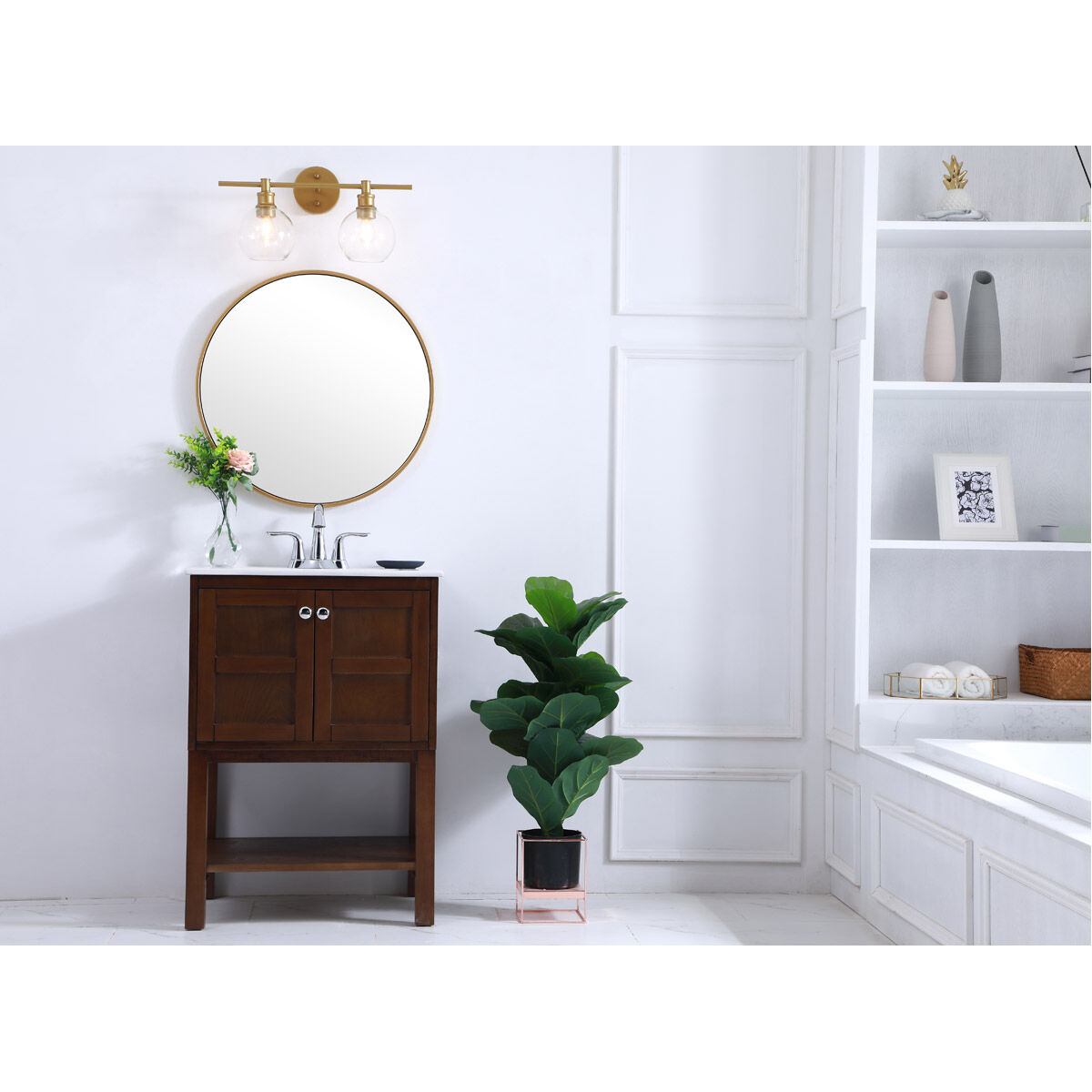 Syracuse 2 Light 19 inch Brass Wall sconce Wall Light