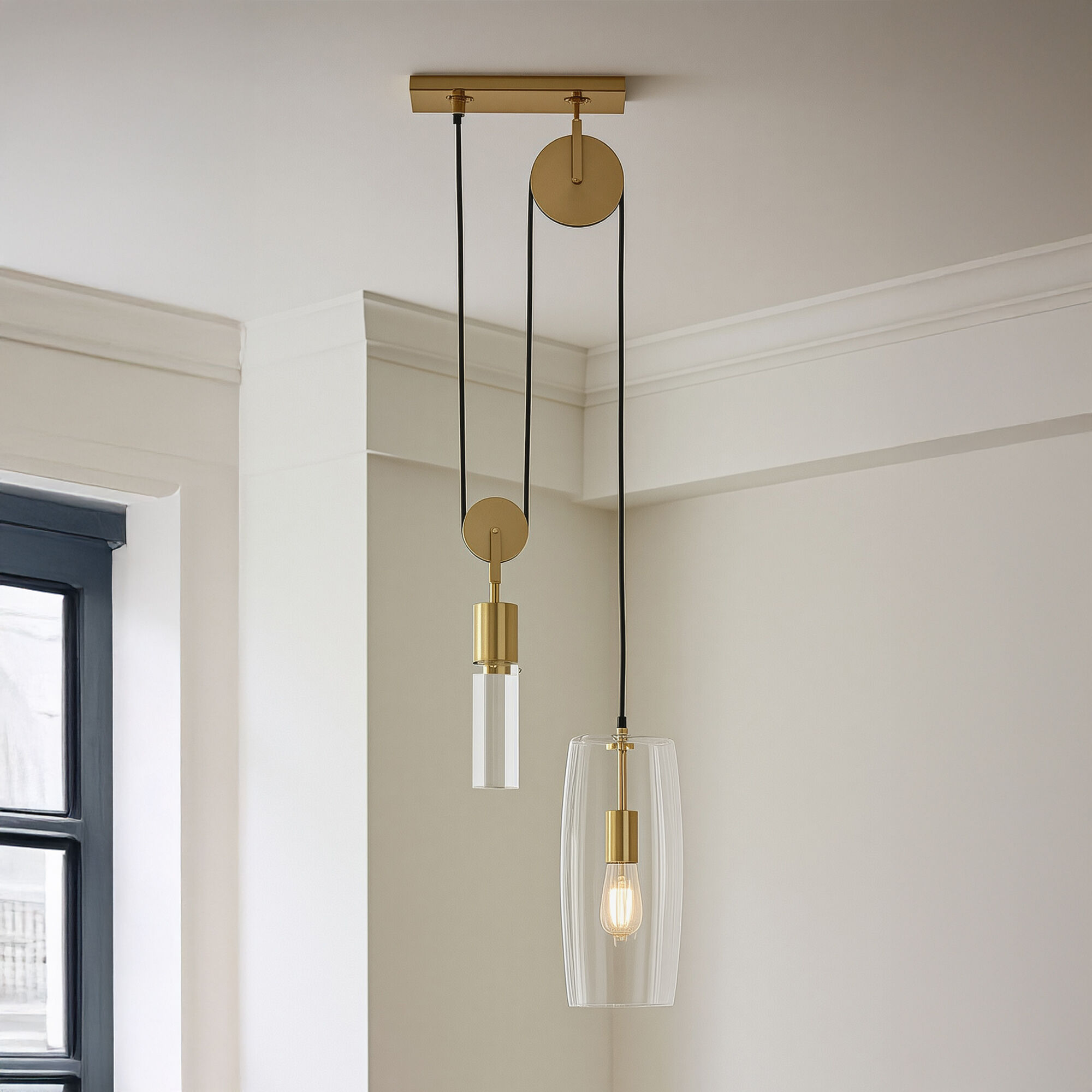 Gravity 1 Light 14.25 inch Modern Brass Pendant Ceiling Light