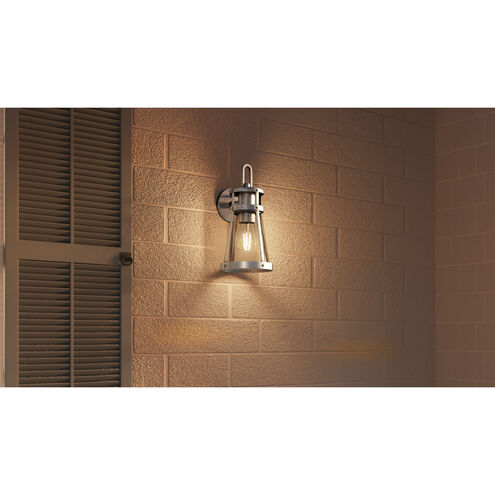 Barber 1 Light 13 inch Antique Brushed Aluminum Outdoor Wall Lantern