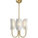 Alora Mood Seno 3 Light 15 inch Aged Gold/White Cotton Fabric Chandelier Ceiling Light in Aged Gold and White Cotton Fabric