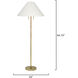 Harrison 64.75 inch 75 watt Brushed Brass and Natural Rattan Floor Lamp Portable Light, Inline