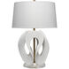 Swan 29 inch 150.00 watt White and Antique Brass Table Lamp Portable Light, Inline