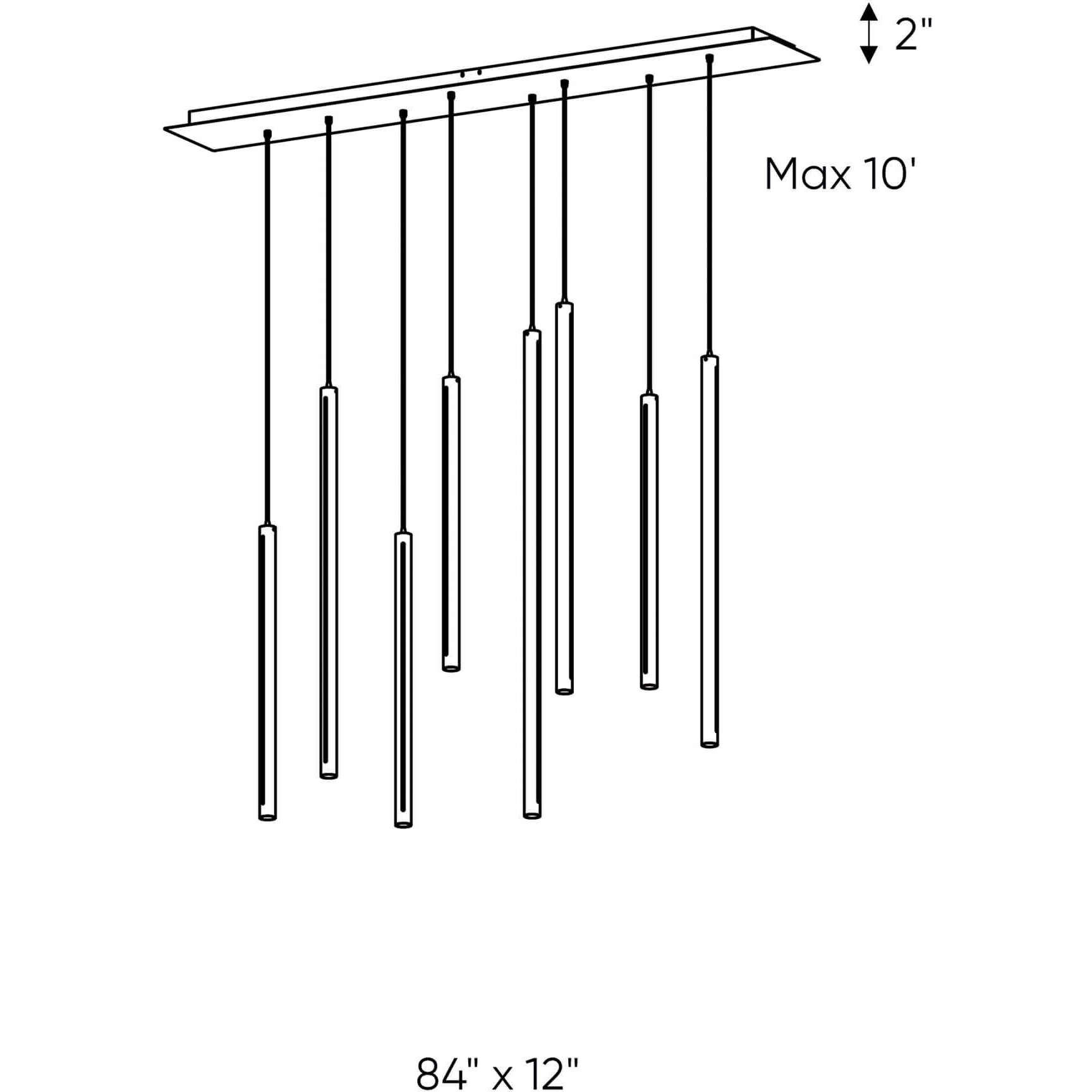 Linea LED 2 inch White Pendant Ceiling Light, Cylinder Cluster