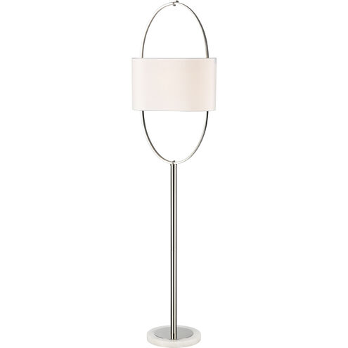 Gosforth 68 inch 100.00 watt Polished Nickel with White Floor Lamp Portable Light