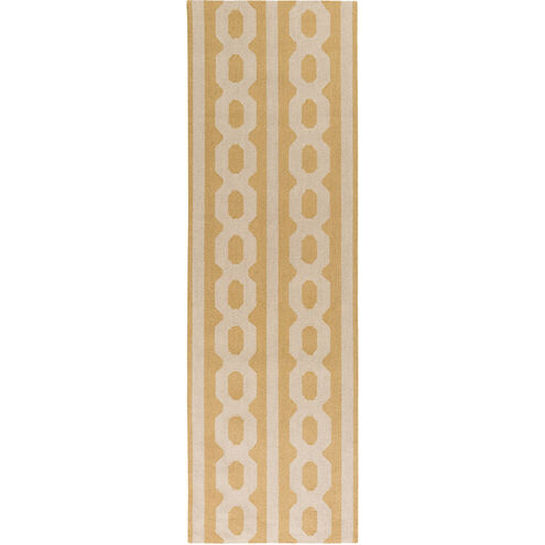 Lockhart 96 X 30 inch Neutral and Yellow Runner, Wool